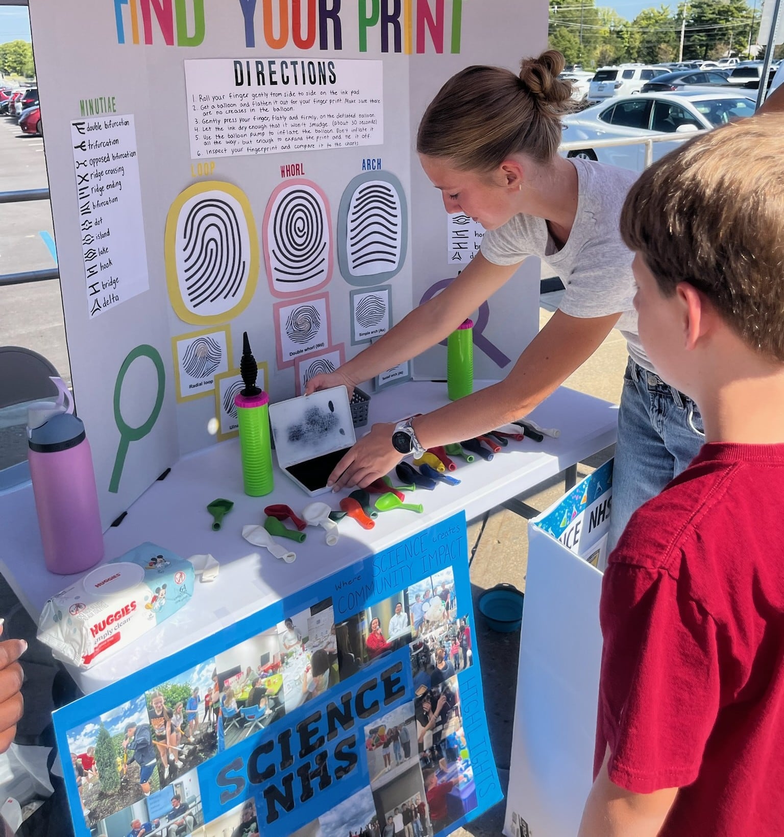 Students participating in a science activity